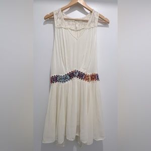 🌿 SOLD - Free People Off-White Embroidered Lace Light Heart Dress sz XS